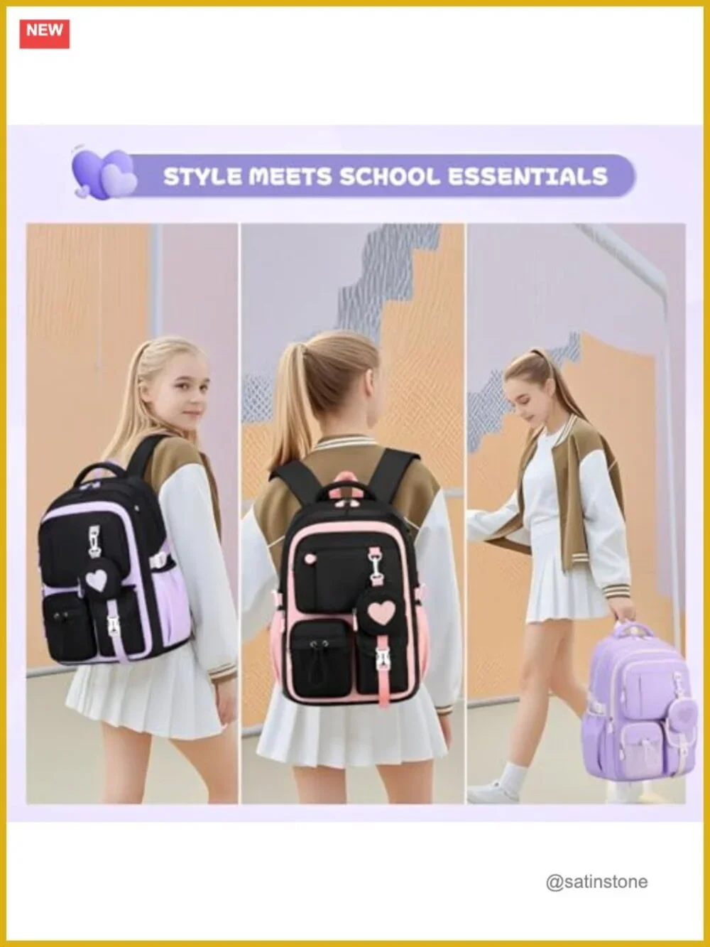 Kids Backpack for Girls School Lightweight Water Resistant Daypack